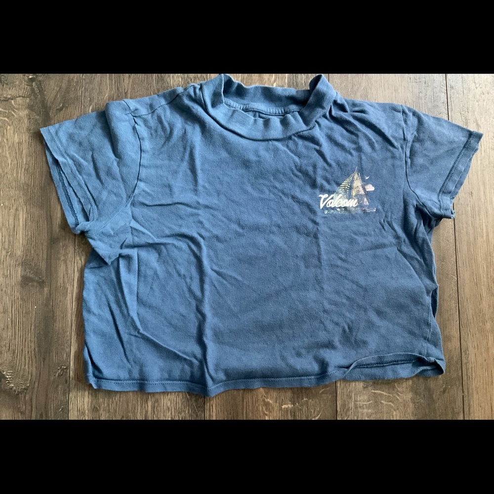 Volcom Girl’s High Neck Blue Crop Top